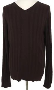 Michael Kors Men's Jumper Size M Brown V Neck Long Sleeve Used F1 - Picture 1 of 12