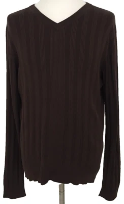 Michael Kors Men's Jumper Size M Brown V Neck Long Sleeve Used F1 - Image 1 of 4