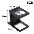 10X Cloth Magnifier Folding Glass Lens Magnifier Printers Loupe W/ 2 LED