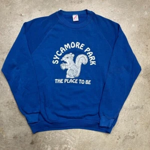 Vintage 80s Crewneck Sweatshirt XL Sycamore Park Squirrel Made in USA - Bild 1 von 5