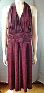 Womens sz 18 Rena Rowan Red Black Empire Waist Dress stretch 718-lrc - Picture 1 of 4
