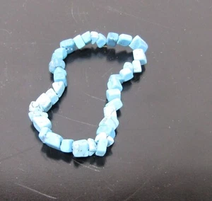 Homemade stretch Bracelet with Turquoise colored stones and matching Earrings - Picture 1 of 4