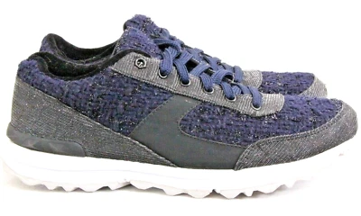 Sam Edelman Dax блестящий твидовый кроссовок синий серый на шнуровке туфли женщин 8 - Изображение 1 из 4