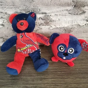 St. Louis Cardinals STL Plush Lot - Beanie Bear Stress Ball Squishy Round Dog - Picture 1 of 7