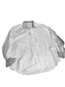 Bugatchi Uomo Men's Shirt 2XL White Long Sleeve Button-Up Dress Casual - Picture 1 of 5