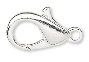 100 Silver Plated Pewter 10x6mm Lobster Claw Clasps with Closed Loop - Picture 1 of 2
