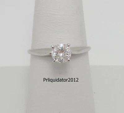 5/8CT Natural Round Diamond Solitaire Engagement Wedding Ring 14K White Gold - Image 1 of 4