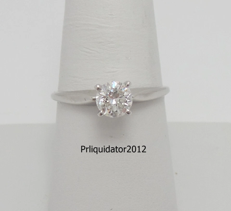 5/8CT Natural Round Diamond Solitaire Engagement Wedding Ring 14K White Gold - Imagem 1 de 1