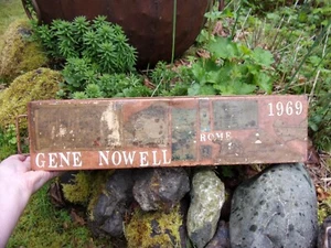 epic 1969 travel hobo ART decoupaged metal box tramp Italy beatnik OOAK beat gen - Picture 1 of 12