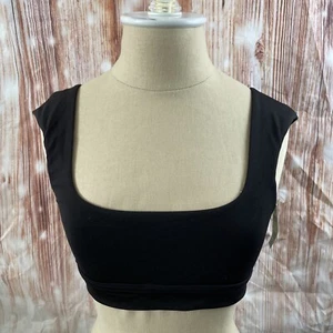 OFFLINE By Aerie Real Me Cap Sleeve Sports Bra Black Size Medium - Picture 1 of 8