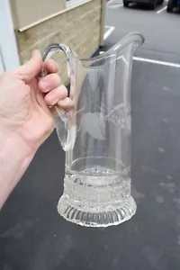 + Älterer Kristallglas Flagon, Wasserausgießer, Krug, Ewer, Krug + (CU#747) - Bild 1 von 10