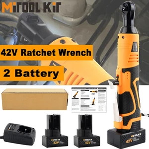 Electric Cordless Ratchet 42V 90Nm Right Angle Wrench With Battery Socket 3/8'' - Picture 1 of 13