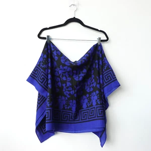 Sonia Rykiel Scarf Bandana Foulards Luxury Blue Artist Square Floral Art JAPAN - Picture 1 of 9