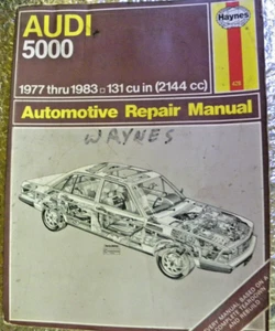 Haynes Repair Manual book Audi 5000 1977- 1983 131cu in 2144 cc FREE SHIPPING - Picture 1 of 5