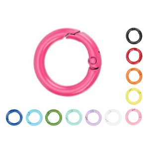 Karabiner Ring 17mm Blau, Hellblau, Grün, Mint, Lila, Weiß, Schwarz, Rot, Orange - Picture 1 of 19