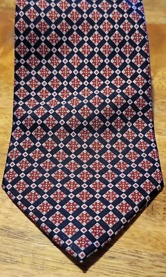 Corbata de seda Blacker de Stanley Blacker negra y roja con flores de diamante clásica Foto 1 de 3