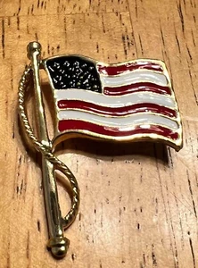 Premier Designs Jewelry OLD GLORY American Flag 1" Pin New . - Picture 1 of 5