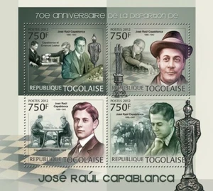 Togo 2012 MNH - Chess. Chose Capablanca (1888-1942) (Emanuel Lasker, Kupchik) - Picture 1 of 1