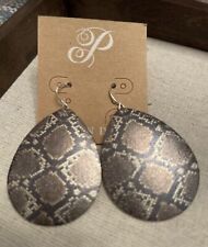 Plunder Design Jewelry Sutton Snakeskin Animal Print Drop Dangling Earrings