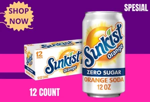 Sunkist Zero Sugar Orange Soda 12oz Cans 12-Pack - Picture 1 of 9