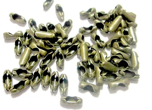 100 Kugelkette Verschluss Verbinder 8x3mm Perlen Schmuckdesign Antikbronze - Bild 1 von 1