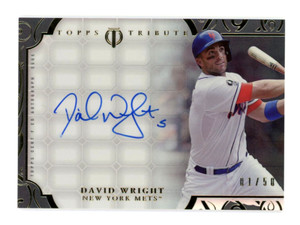DAVID WRIGHT 2015 Topps Tribute Black Auto Autograph 1/50 SP Signature On Card