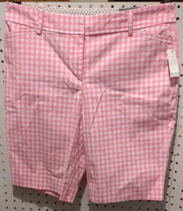 Talbot's Women's Shorts 4P Pink White Plaid Checker - Picture 1 of 7