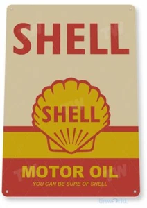 LETRERO DE HOJALATA SHELL OIL 11 X 8 AUTO AUTOMÓVIL MECÁNICO ESTACIÓN DE PUBLICIDAD GAS  - Imagen 1 de 1