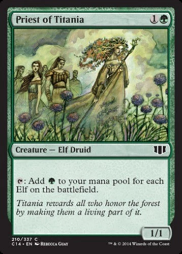 MTG - Priest of Titania - Commander 2014 - NM, English Magic FLAT RATE SHIP - Image 1 of 1