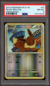 Pokemon PSA 8 Eevee 47/90 HeartGold & SoulSilver Undaunted Reverse Holo NM - Picture 1 of 2
