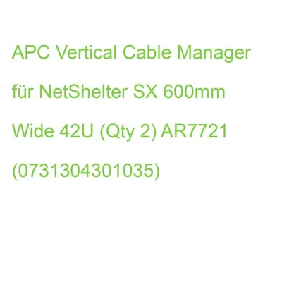 APC Vertical Cable Manager für NetShelter SX 600mm Wide 42U (Qty 2) AR7721 (0731 - Bild 1 von 2