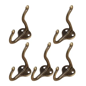  Set 5 pezzi ganci antichi da parete ganci per vestiti vintage cappello e cappotto decorativo - Foto 1 di 11