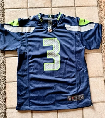 Camiseta azul de fútbol americano de la NFL Wilson Seattle Seahawks talla mediana para niños 3 Foto 1 de 4