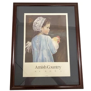 N A Noel Print Framed Matted Emma Amish Country Pencil Signed 1990 - Picture 1 of 10