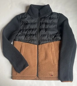 Chaqueta Herschel Híbrida Sherpa Acolchada Puffer Cremallera Completa Tostada Negra Unisex Talla XS - Imagen 1 de 7