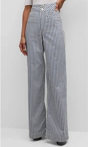 Frame Women's Straight Leg Backstage Striped Trousers Multicolor Size 28 Pants - Picture 1 of 8