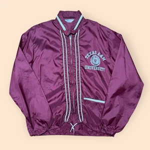 Vintage 1960s Champion Texas A&M Zip Up Windbreaker Jacket Med 60s Running Man - Picture 1 of 5