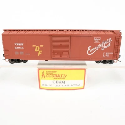 Accurail HO Burlington Route CB&Q 50' AAR Steel SD Box Car Kit Built 5008 - Image 1 of 4