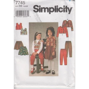 Sewing Pattern Kids' Double-Breasted Jacket Suit Size 5 to 6X Simplicity 7745 - Picture 1 of 6