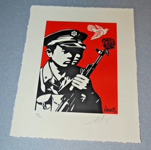 Obey Chinese Soldiers Shepard Fairey Letterpress Print Poster 2014 Giant - Picture 1 of 2