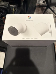 Cámaras Google Nest Cam 1080p interiores/exteriores - Batería (paquete de 2) nunca usadas - Imagen 1 de 6
