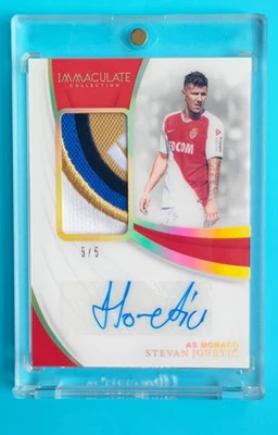 2018-19 Immaculate Monaco Stevan Jovetić Logo Patch 5/5 Auto 1/1 - Image 1 of 2