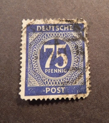 Sello usado Scott #553, 1946, 75pf, Deutsche Post Foto 1 de 2