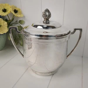 Vintage Silber Teller Eiskübel mit Deckel & Einsatz von Baldwin Co. Connecticut MCM - Bild 1 von 11