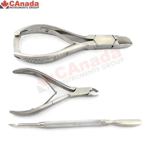 Chiropody Podiatry Kit Cuticle Pusher Remover Tools Clipper Cutter Nail File Set - Picture 1 of 5
