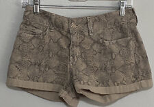 Bella Dahl Women's Snakeskin Pattern Brown Beige Shorts 27" x 3"