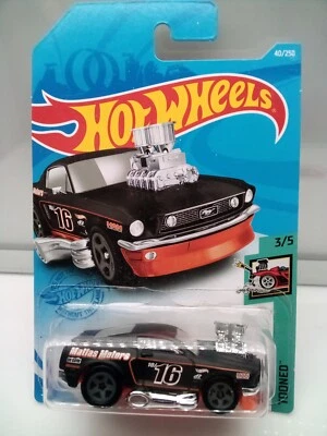 Hot Wheels - Mainline / Tooned '68 Ford Mustang  - Black #16 - Model Car x1 - Image 1 of 4