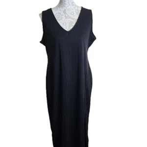 River Island Black Ribbed Midi Tank Dress, NWT Women's 18 - Picture 1 of 7