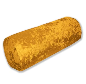 Mv05g Old Gold Diamond Crushed Shimmer Velvet Bolster Cover Neck Roll Yoga Case - Picture 1 of 7