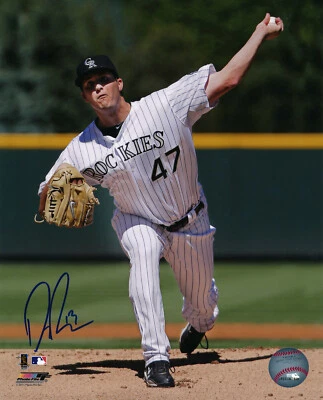 Foto autografiada firmada por Drew Pomeranz Colorado Rockies 8 X 10 con certificado de autenticidad Foto 1 de 2